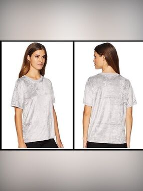 Michael Stars Crushed Velvet Short Sleeve Tee - Grey Size XS